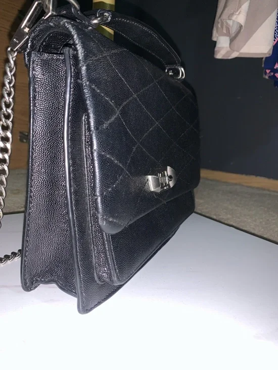 Rebecca Minkoff Black Quilted Crossbody with Silver Hardware - Picture 4 of 13